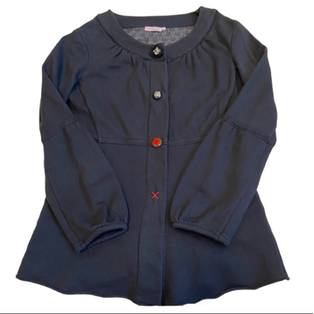 MAX&Co. Tricot Vintage Black Babydoll Peplum Top